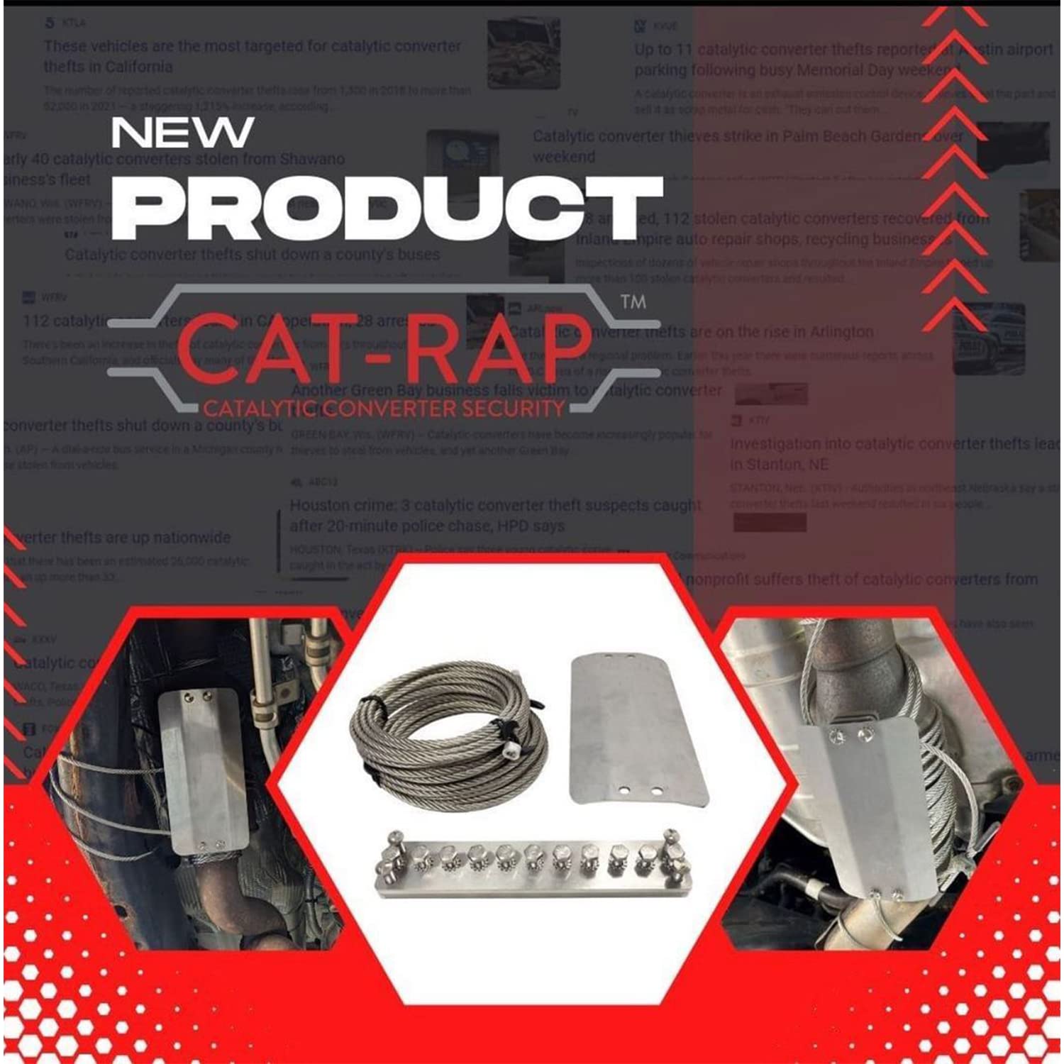 CAT-RAP™ POP & LOCK | PL9800 - Catalytic Converter Security, Catalytic Converter Anti-theft, Universal Design