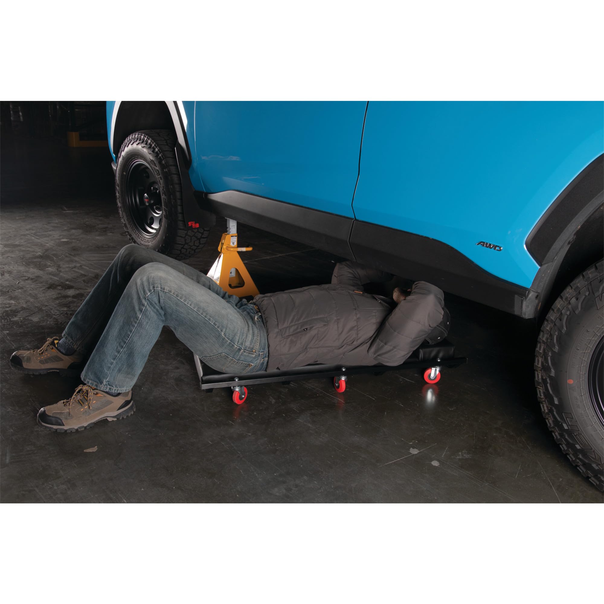 36-Inch Performance Tool W85015 x 17-Inch Low Profile 6 Swivel Caster Automotive Creeper with Padded Headrest,Black