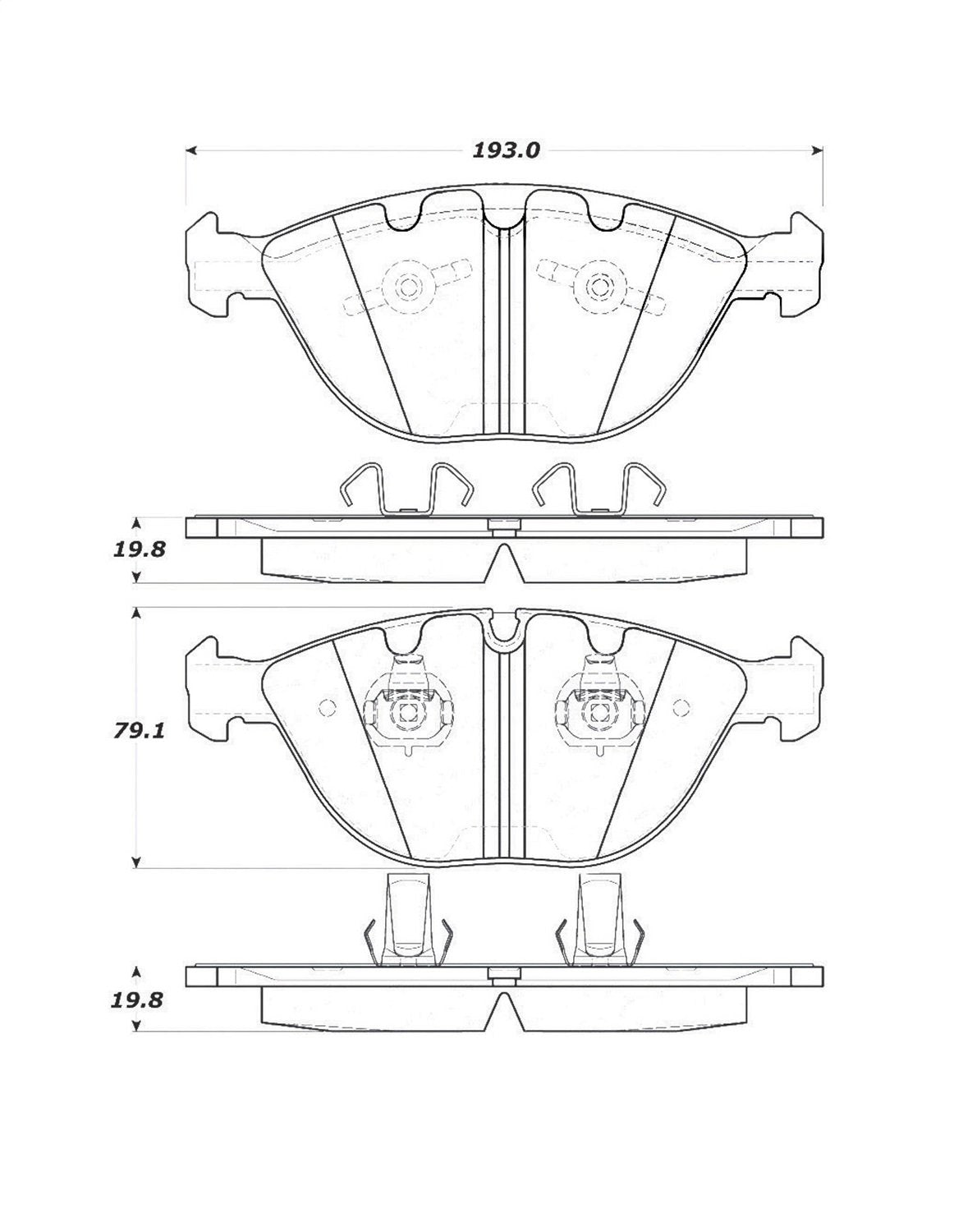 Front StopTech 308.11510 Brake Pads with Shims; Street