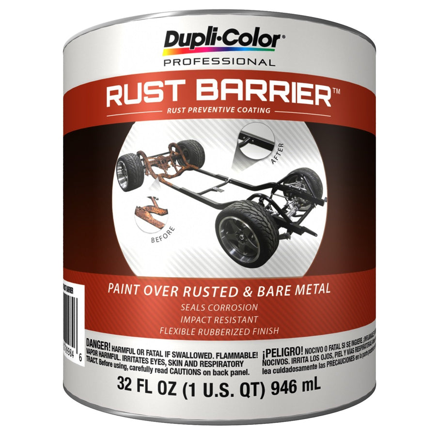 Professional Dupli-Color Rust Barrier, Flat, Black, 1 Quart