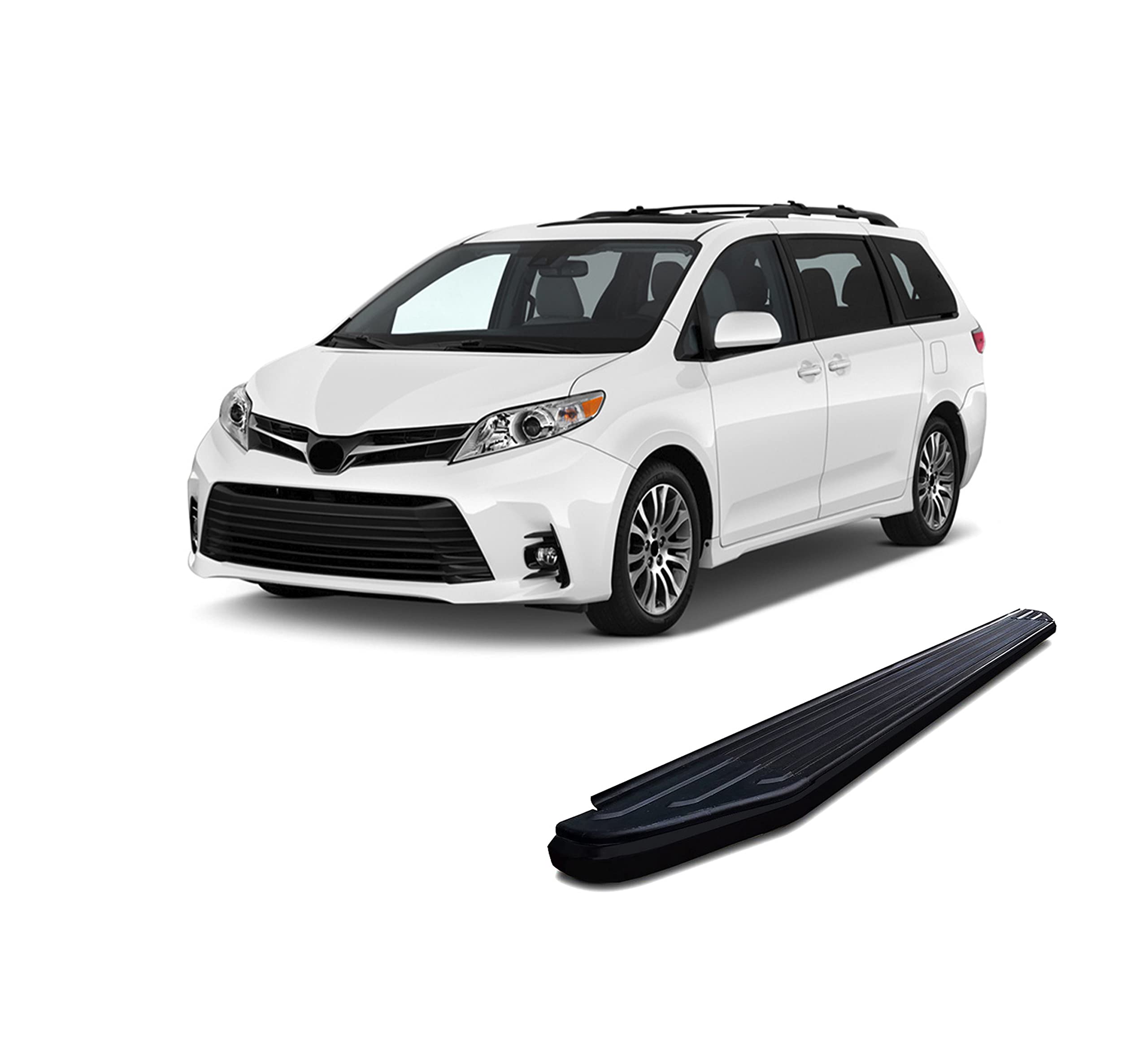 Peerless Black Horse Running Boards Compatible with 2018-2020 Toyota Sienna (Excl. XLE Models, and Hybrids)-PR-TY20BK
