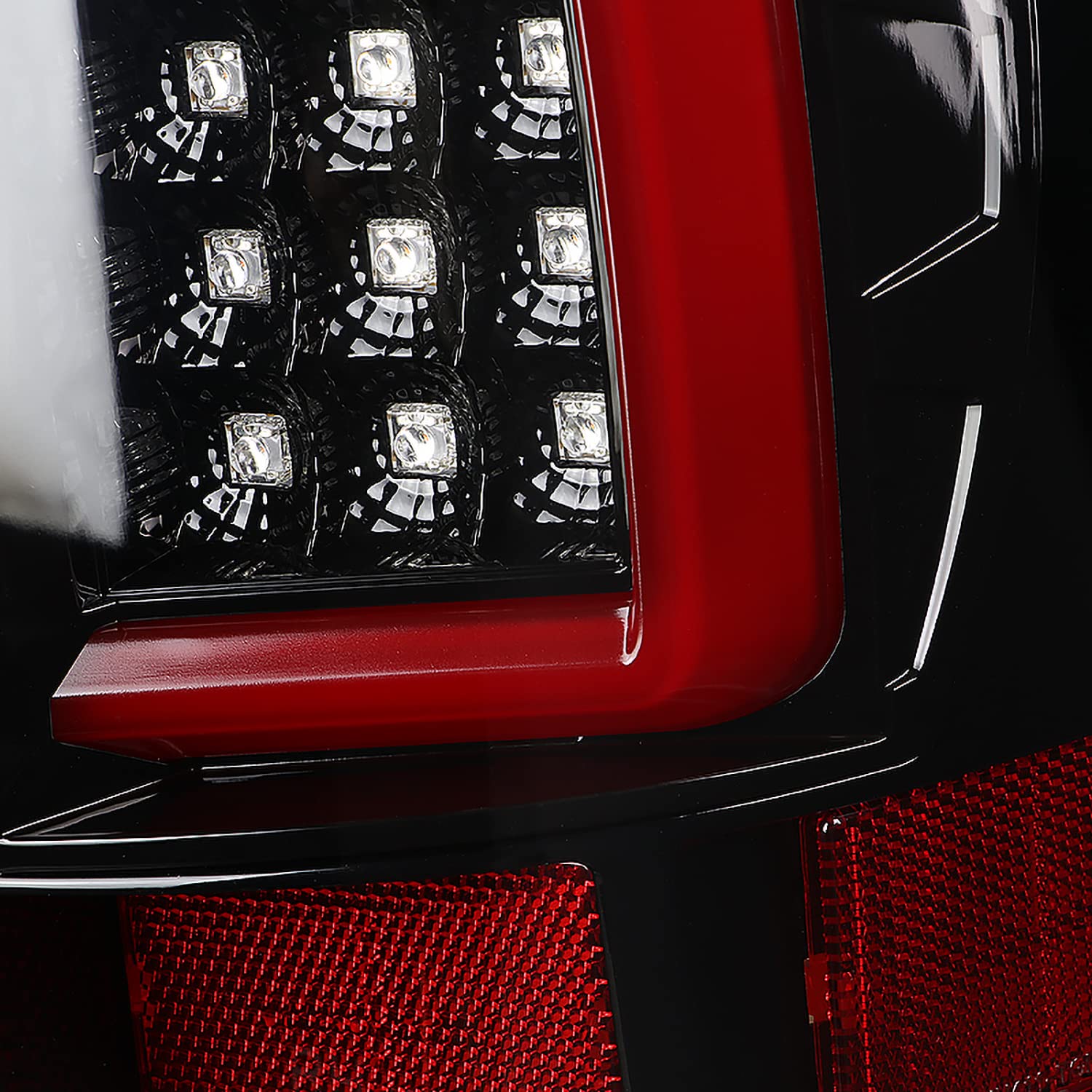 Jet Black LED Tail Lights SPEC-D TUNING Compatible with 2007-2008 Dodge Ram 1500, 2007-2009 Dodge Ram 2500/3500, Left + Right Pair Assembly