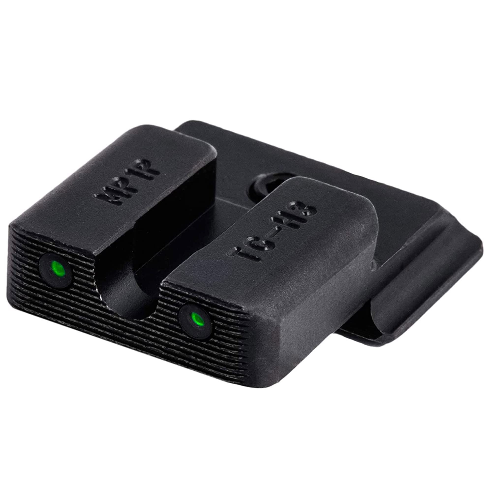 Tritium Pro TRUGLO Night Sights, Compatible with Smith & Wesson M&P 380 Shield EZ | Glow-in-The-Dark Front & Rear Gun Sight Set with White Focus Lock Front Ring