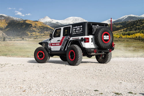Stealth Road Armor Front Fender Flare Jl Body Armor with Switchback Led Drl - Texture Black 2018-2020 Jeep Jlrubicon Jlsport Jlsahara Jtsport Jtoverland Jtrubicon