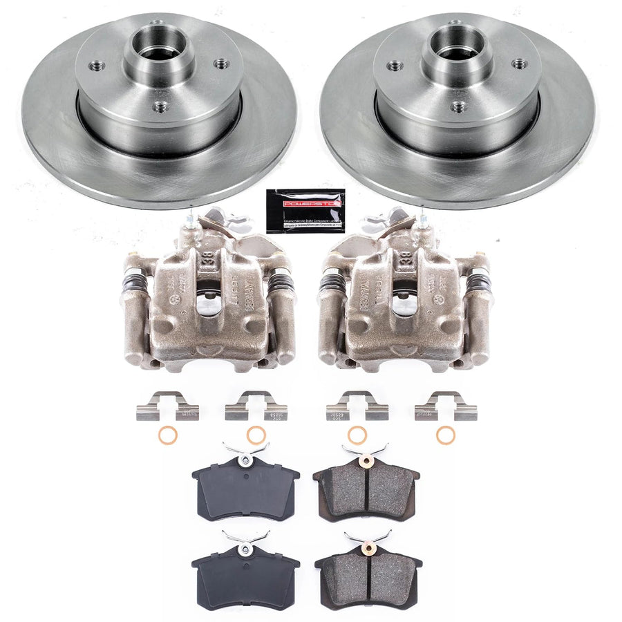 Power Stop KCOE370 Rear Stock Replacement Caliper Kit- OE Rotors, Ceramic Brake Pads, Calipers For Volkswagen Passat 1995-1997 [Model Specific]