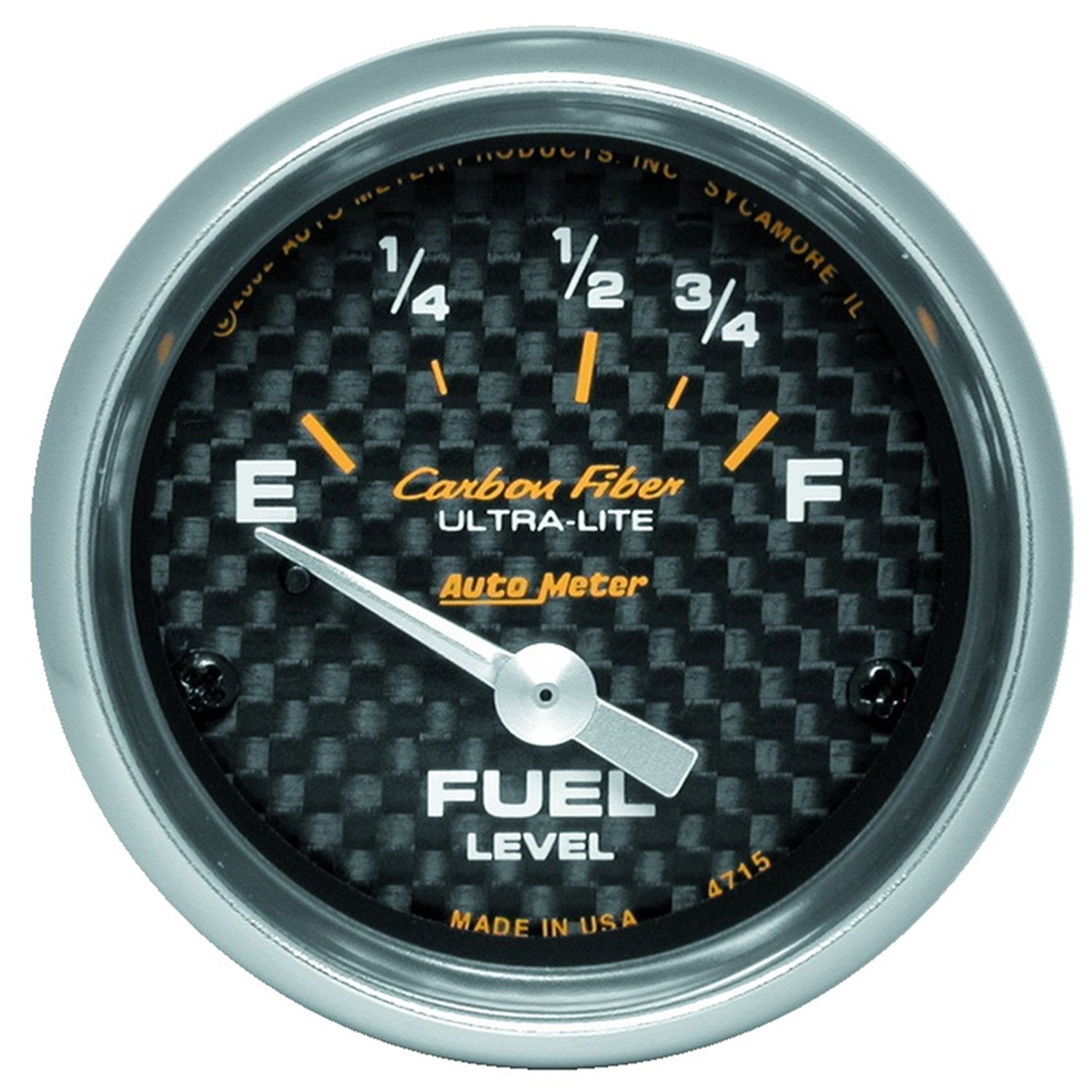 Auto Meter Carbon Fiber 4715 Electric Fuel Level Gauge