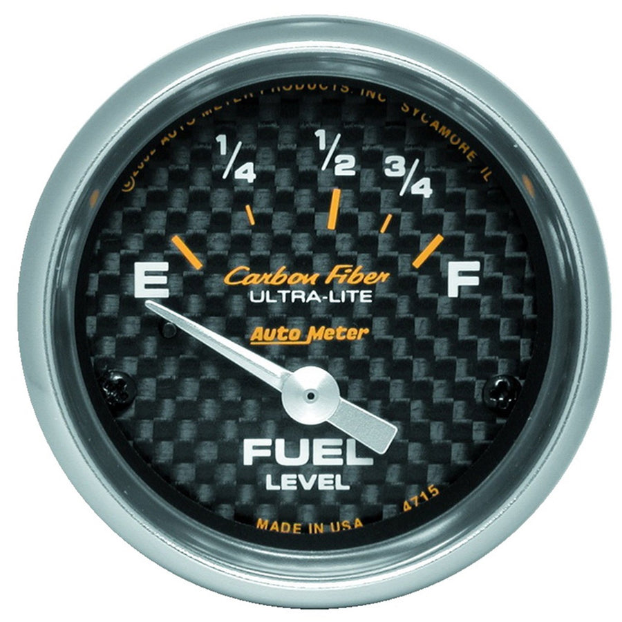 Auto Meter Carbon Fiber 4715 Electric Fuel Level Gauge