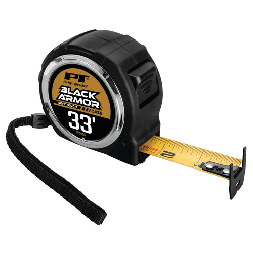 Rubber Coated Performance Tool W5055 Tape Measure - High Accuracy, Extra-Wide Thumb Release, and Dual-Sided End Hook for Easy Measurements