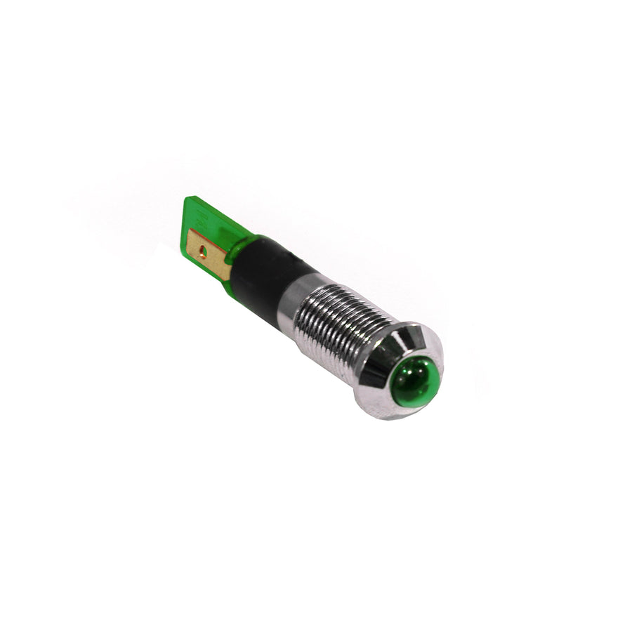 Race Sport Indicator Light RS8MMG with Flush Mount (LED 8mm lock seal mounting - Green)