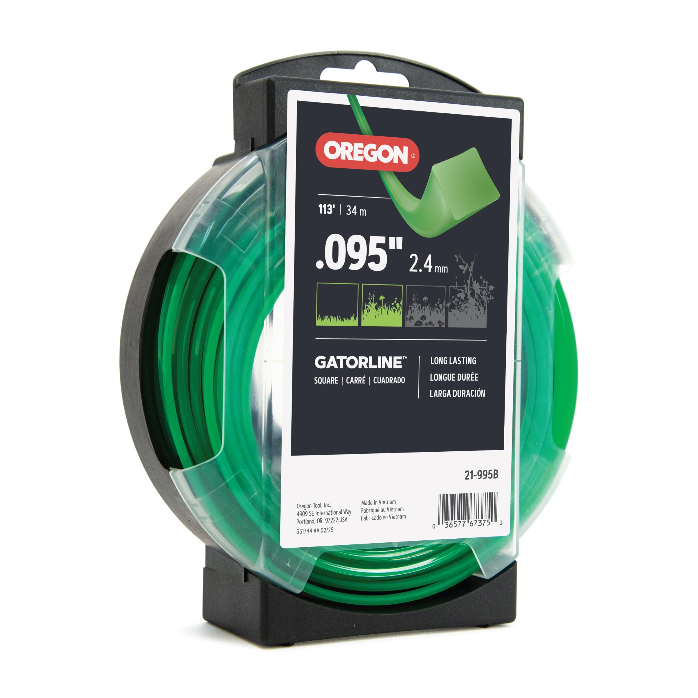 Gatorline Oregon Square Weed Wacker/String Trimmer Line, .095 in. by 113 FT