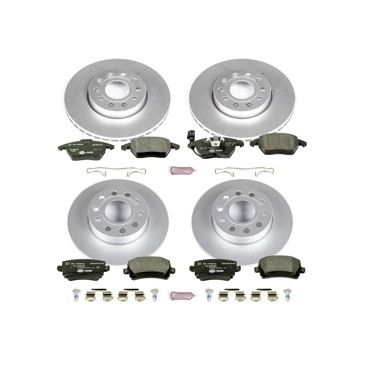 Power Stop ESK4068 Euro-Stop Brake Kit Front & Rear For Volkswagen Jetta 2005-2010, Volkswagen Rabbit 2006-2009 [Model Specific]
