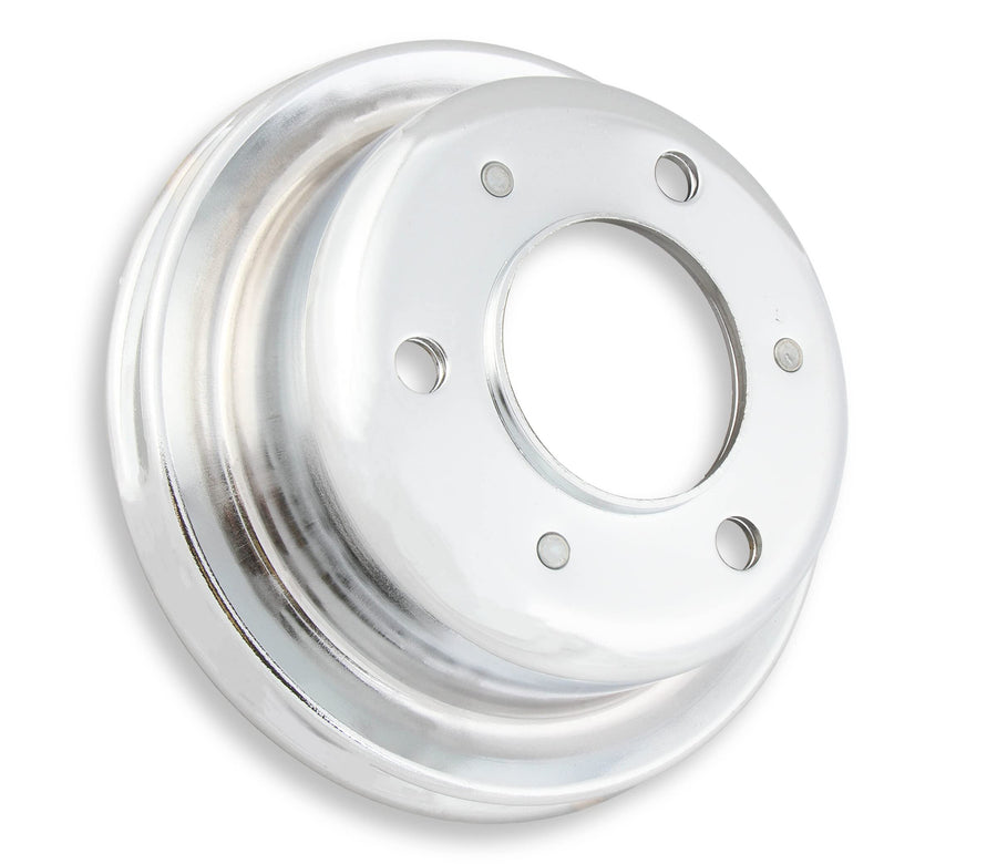 Chrome Mr. Gasket 8827 Crankshaft Pulley - Single Groove