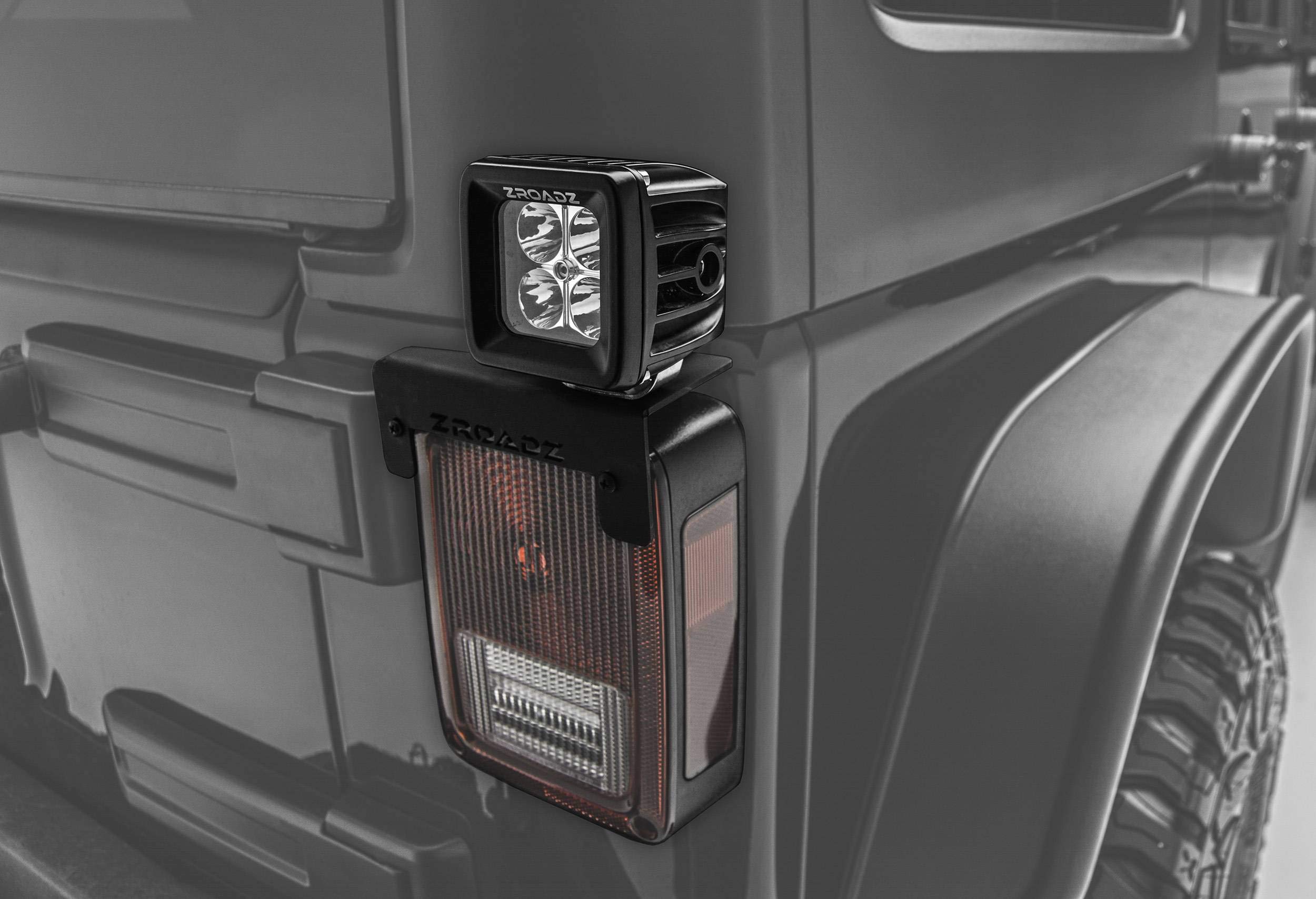 ZROADZ Tail Light Z384812 (JEEP Wrangler Top LED Mount), Black
