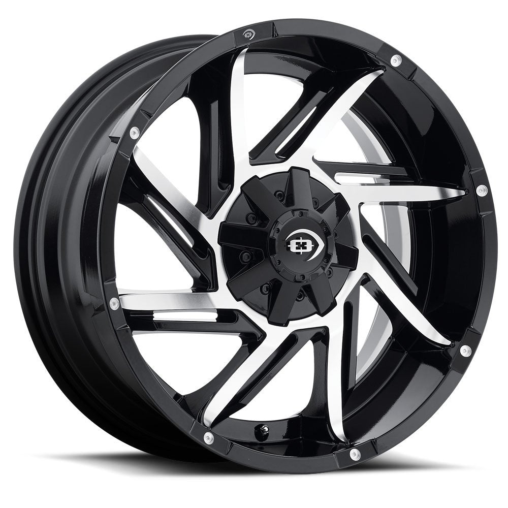 Prowler Vision 422 17x9 6x139.7/6x5.5" -12mm Black/Machined Wheel Rim