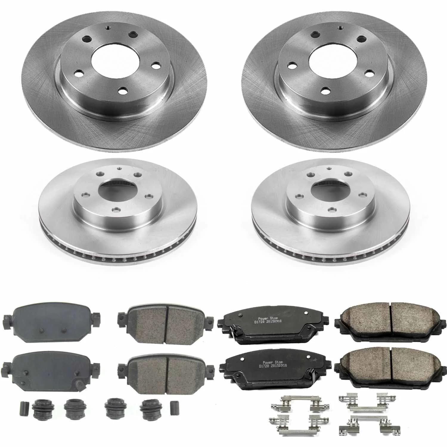 Power Stop KOE8350 Replacement Brake Kit-OE Autospecialty Front and Rear Brake Rotors & Ceramic Pads For Mazda CX-3 2019-2021 [Model Specific]
