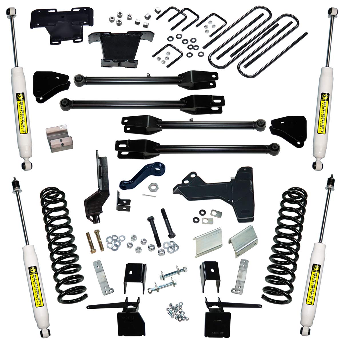 SUPERLIFT SUSPENSION RealTruck | 9104 | Component Box ( 4-Link Frame Brackets ) | One Box of Multi Box Kit | Fits 2005-2022 Ford F-250 / F-350 with 4-6" Superlift Lift Kit
