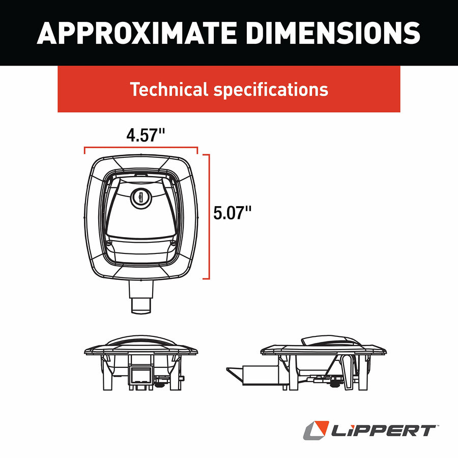 Lippert Slam Latch Replacement Baggage Door Handle with Hardware, Easy DIY Installation for 5th Wheel RVs, Travel Trailers and Motorhomes - 227214