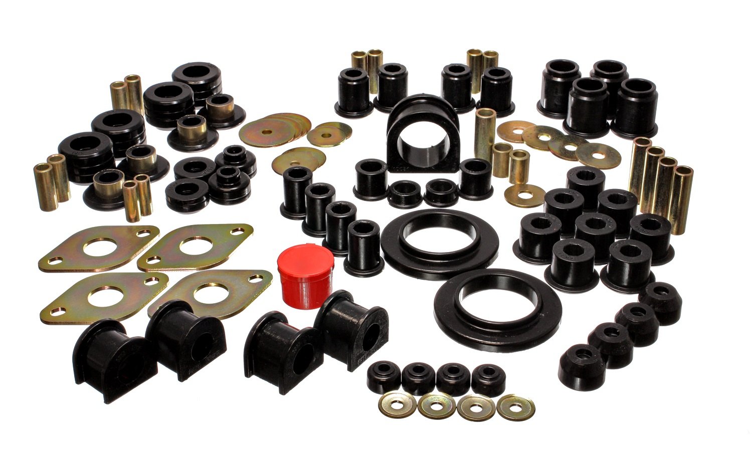 Energy Suspension Hyper-Flex Bushing Kit, Suspension Bushings, Master Set, Polyurethane/Steel, Black/Cadmium, compatible with Toyota Compact Truck 1995-2000, Kit