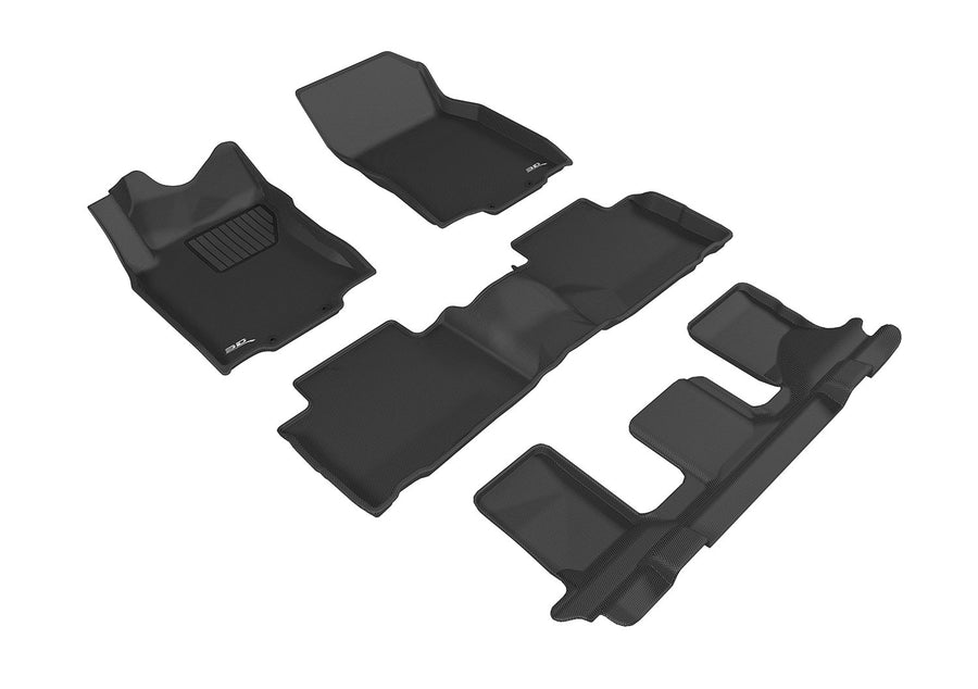 Kagu Floor Mat (Black) 3D MAXpider Custom Fit Compatible with Nissan Rogue 2014-2020 - Full Set