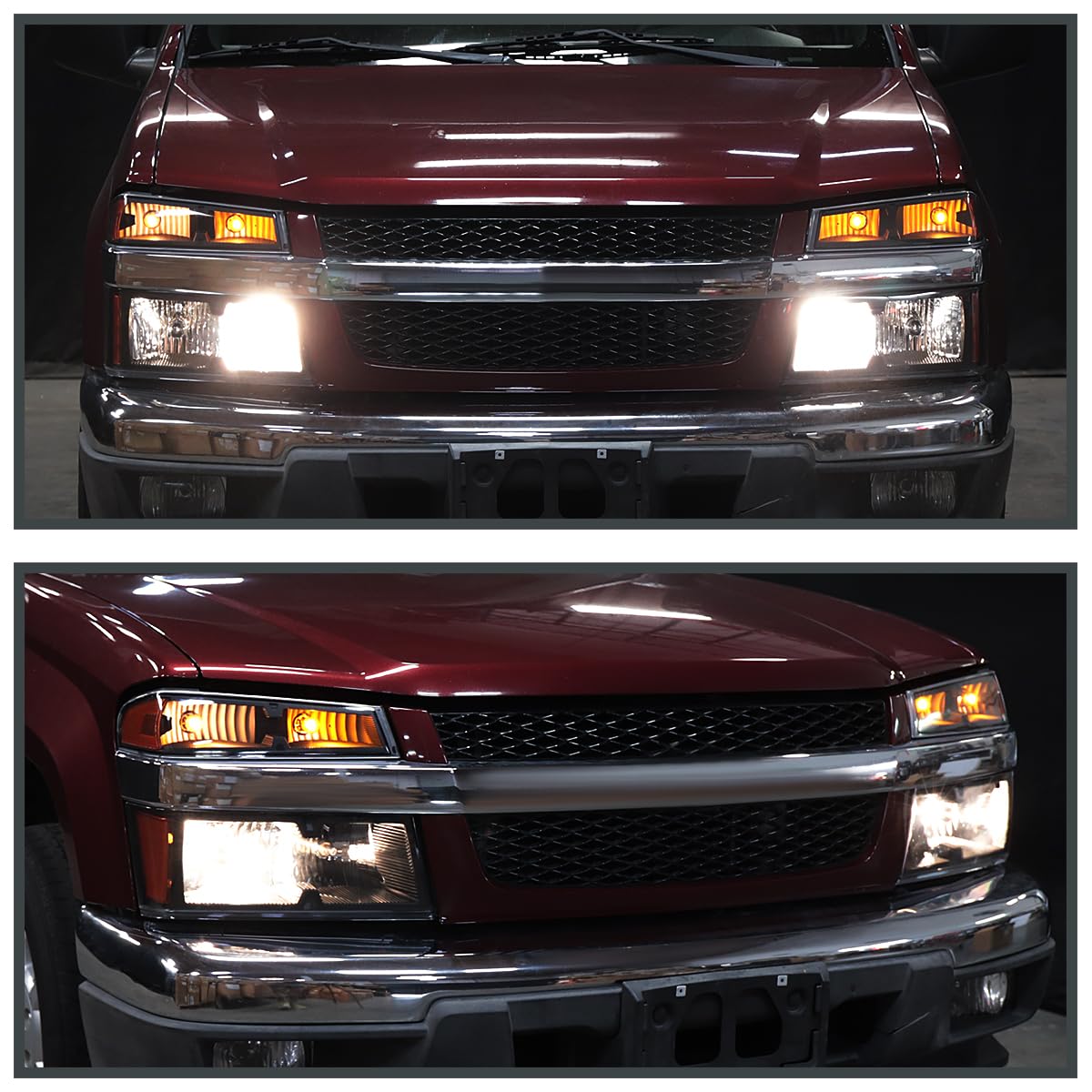 Black Headlights SPEC-D TUNING Compatible with 2004-2012 Chevy Colorado, GMC Canyon, 2006-2008 ISUZU I-Series Left + Right Assembly