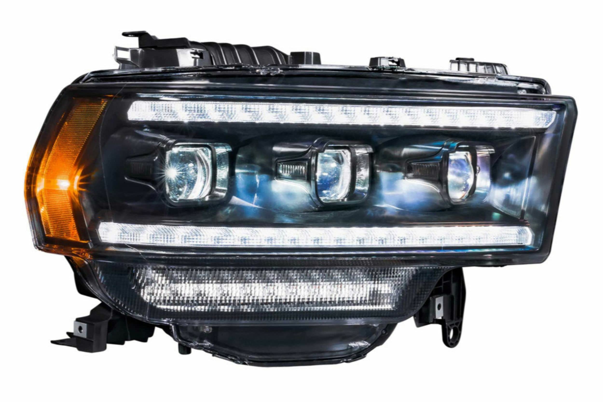 Morimoto XB LED Headlights (White DRL) & Fog Light Assemblies Smoked (Vertical), Fits 2009-2018 Dodge Ram, Plug and Play, DOT Approved Housing, Switchback Sequential Turn Signals (1x ‎LF520 1x LF291)