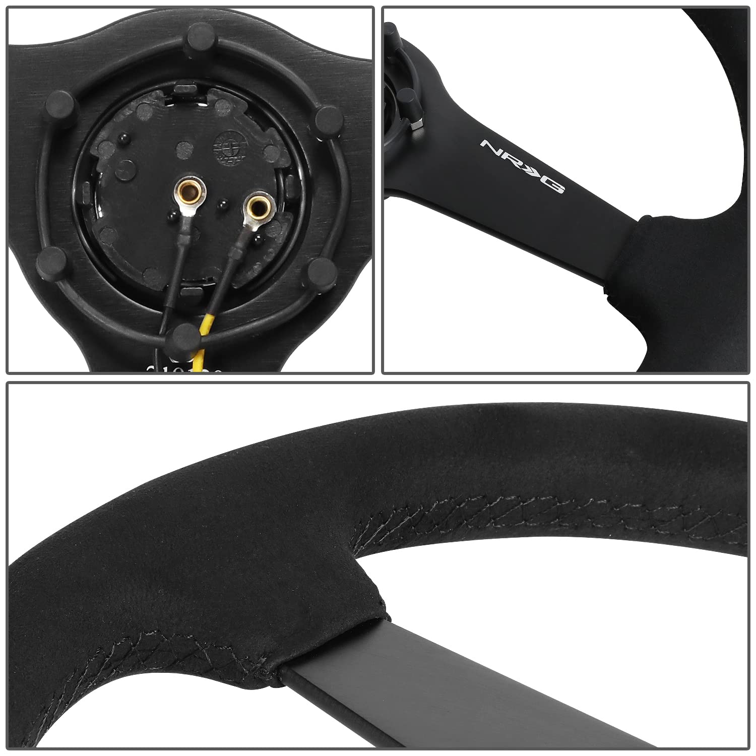 RST-037MB-SA NRG Innovations 1" Deep Dish 3-Spoke Steering Wheel with Horn Button,6 X 70mm Bolt Pattern, Matte Black
