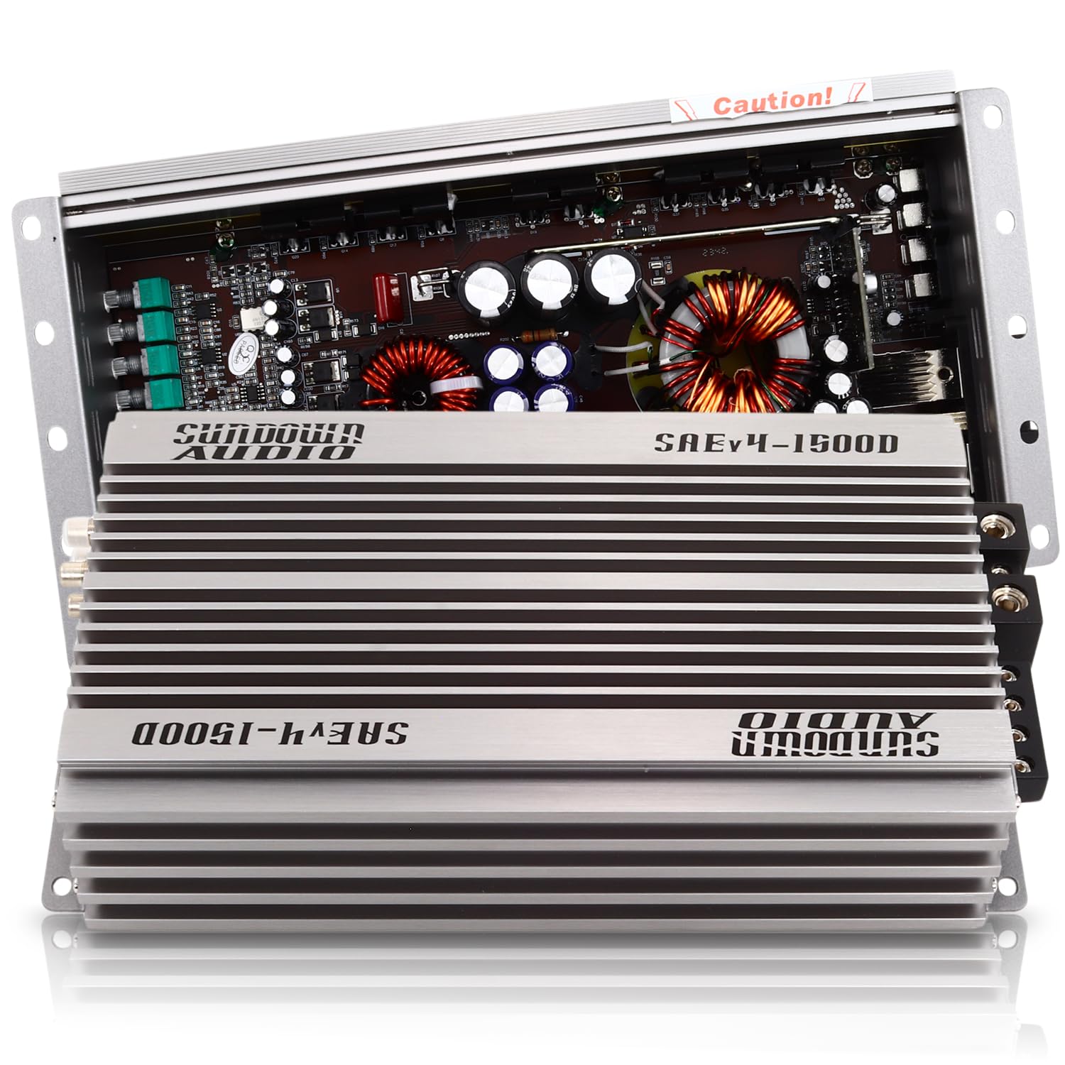 Sundown Audio Class D SAEv4-1500D Monoblock Amplifier - 1500W RMS @ 1? - High-Power Car Subwoofer Amp with Dual MOS-FET, Advanced Filters, Heavy Duty Heat Sink, & Remote Bass Control