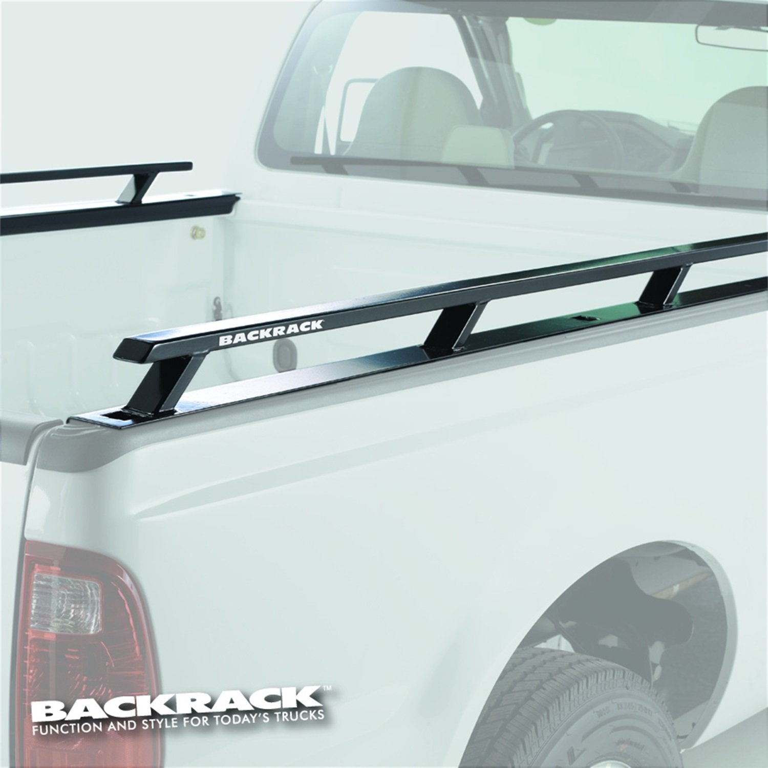 BACKRACK RealTruck Side Rails to use w/Standard Bed | Black, No Drill | 80520 | Fits 2014-2018 Chevrolet/GMC Silverado/Sierra 1500 8' Bed; 2015-2019 Chevrolet/GMC Silverado/Sierra 2500/3500 HD 8' Bed