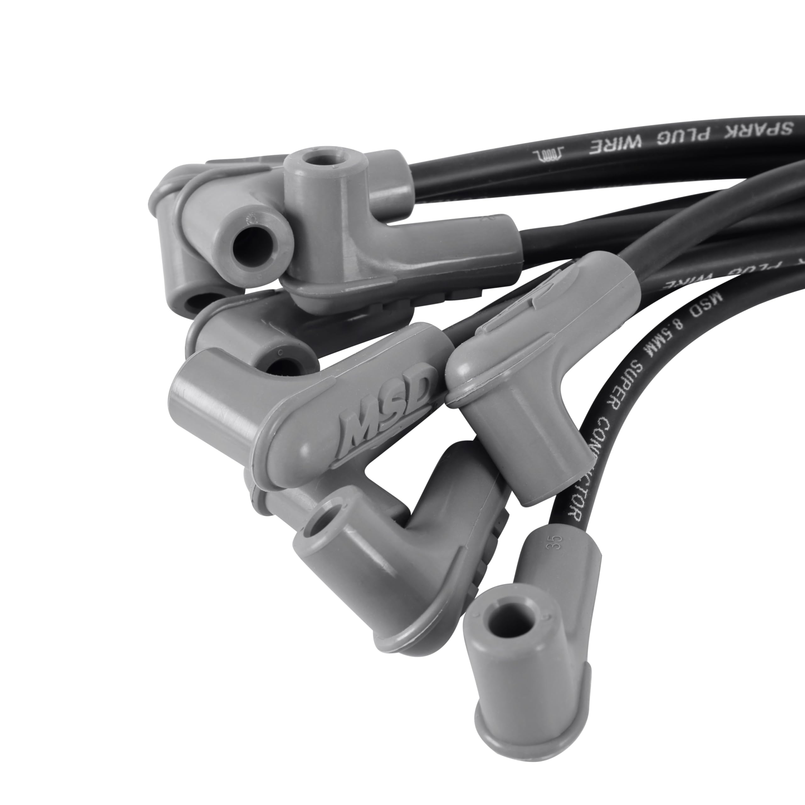Black MSD 31243 Super Conductor Spark Plug Wire Set