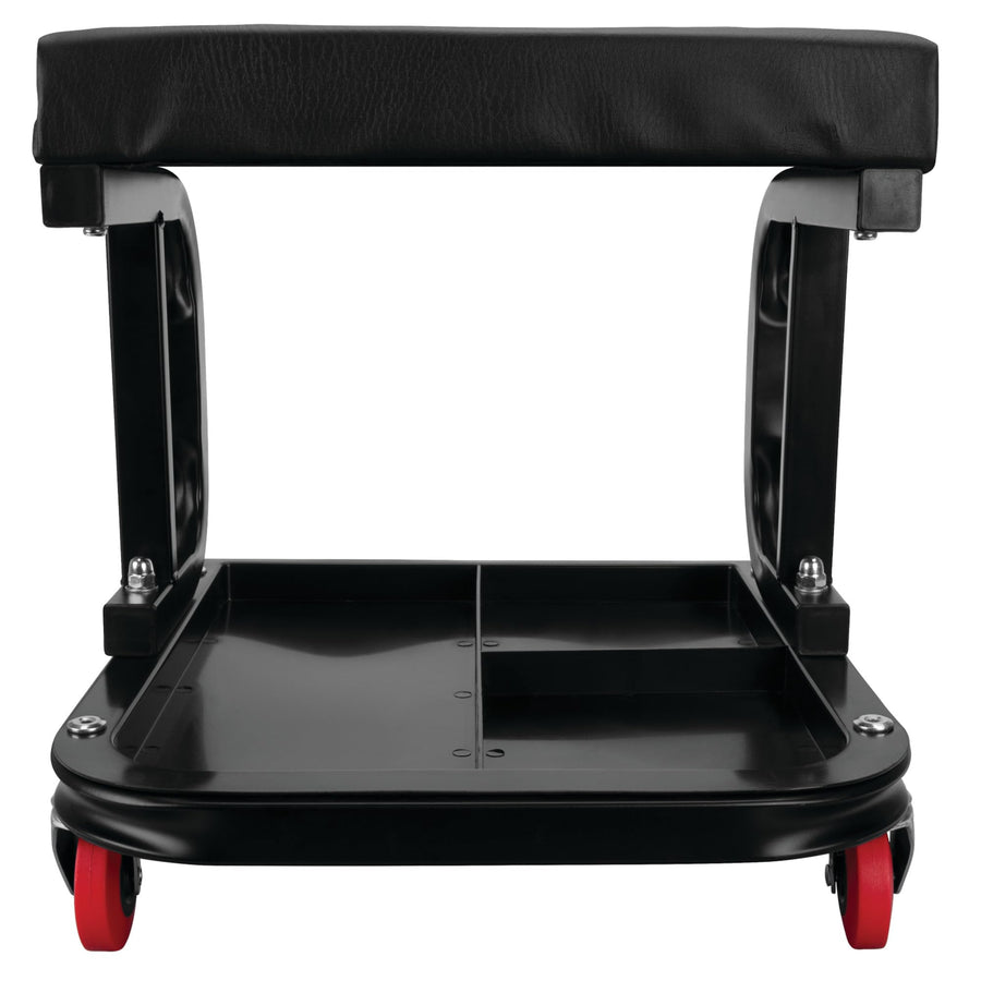 C-Frame Performance Tool W85007 Rolling Work Seat with Tool Tray for Mechanic Garages and Workshops, Black, 11.5 x 12.5-inch Tray