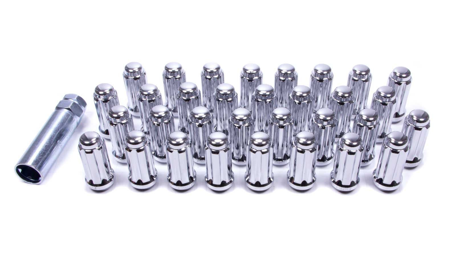 Small Diameter Gorilla Automotive Duplex Acorn Chrome 8 Lug Kit (14mm x 1.50 Thread Size) - Pack of 32