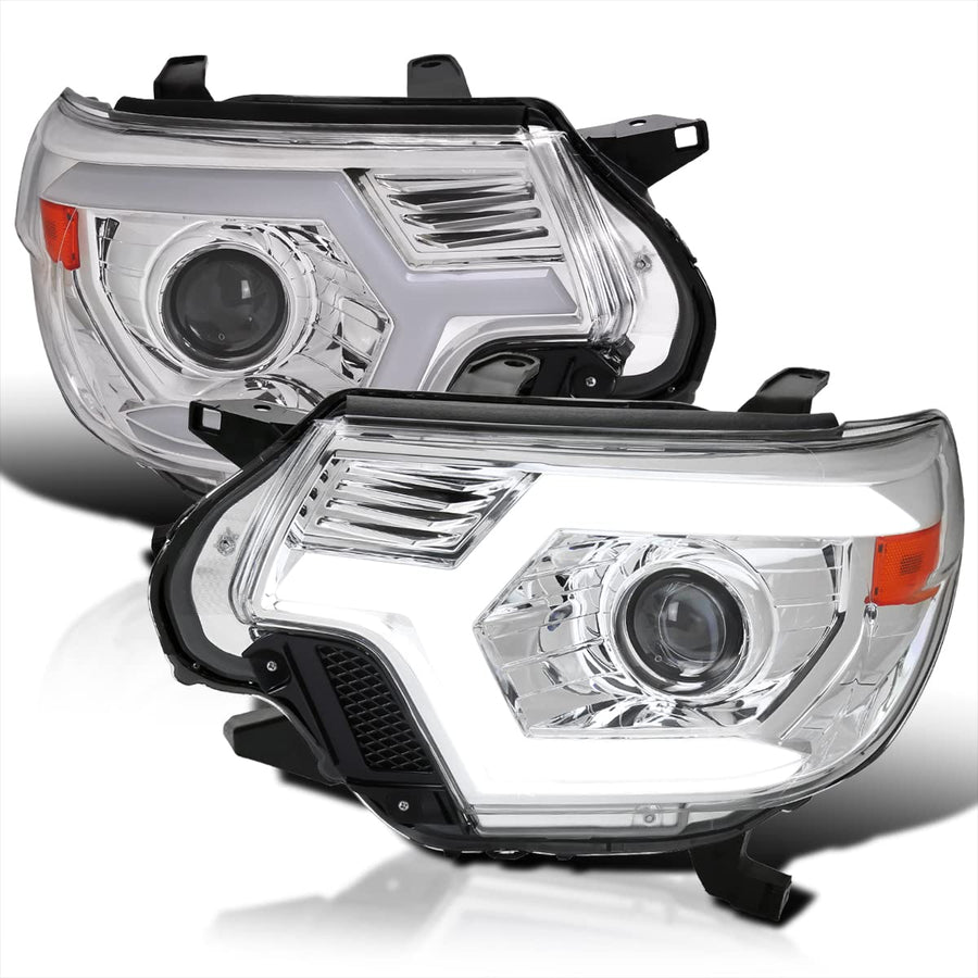 Spec-D Tuning Sequential Switchback LED Signal Bar Projector Headlight Compatible with 2012-2015 Toyota Tacoma Left + Right Pair Headlamps Assembly