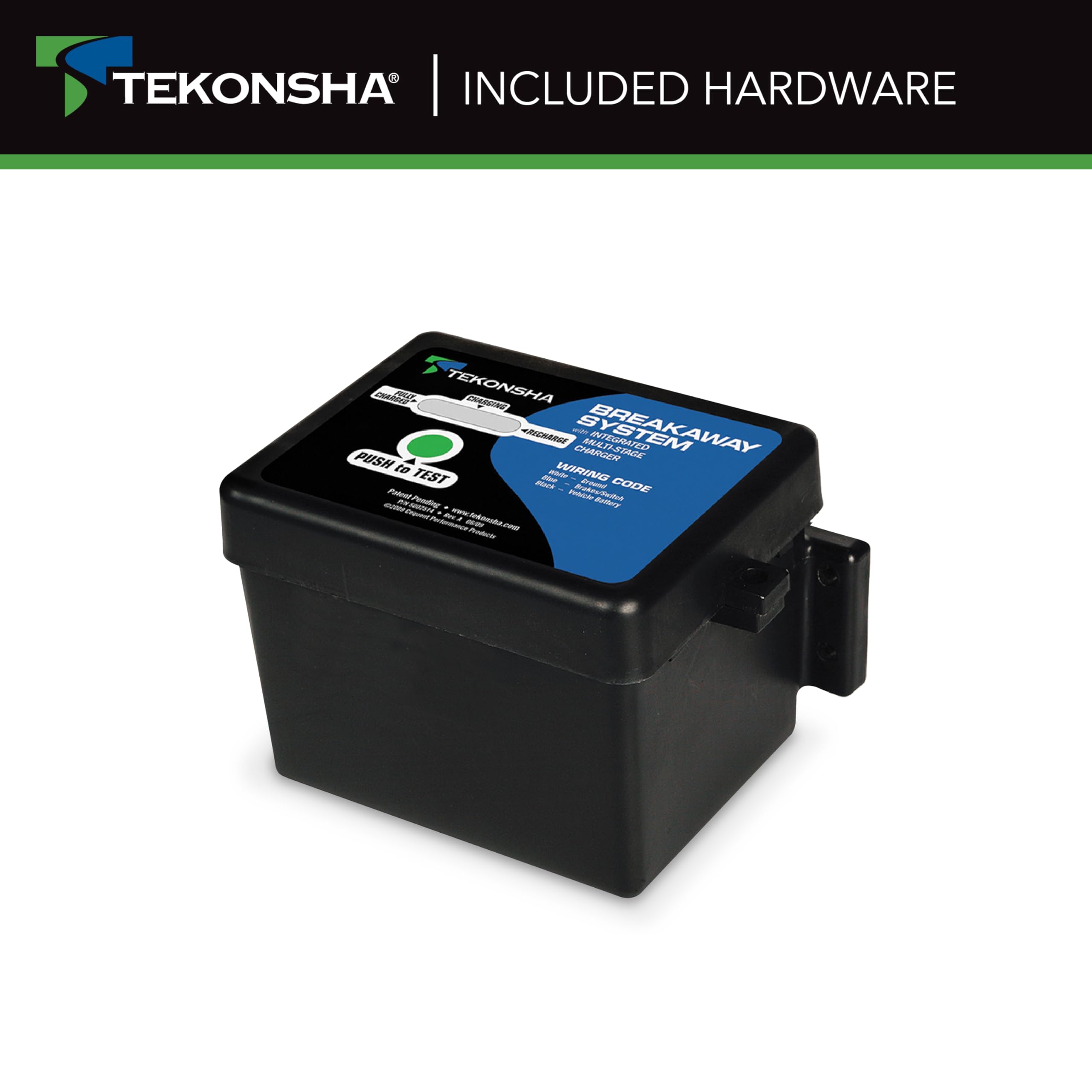 Shur-Set III Tekonsha 50-85-313 Breakaway System with LED Test Meter, Battery, Breakaway Switch and Charger - Black