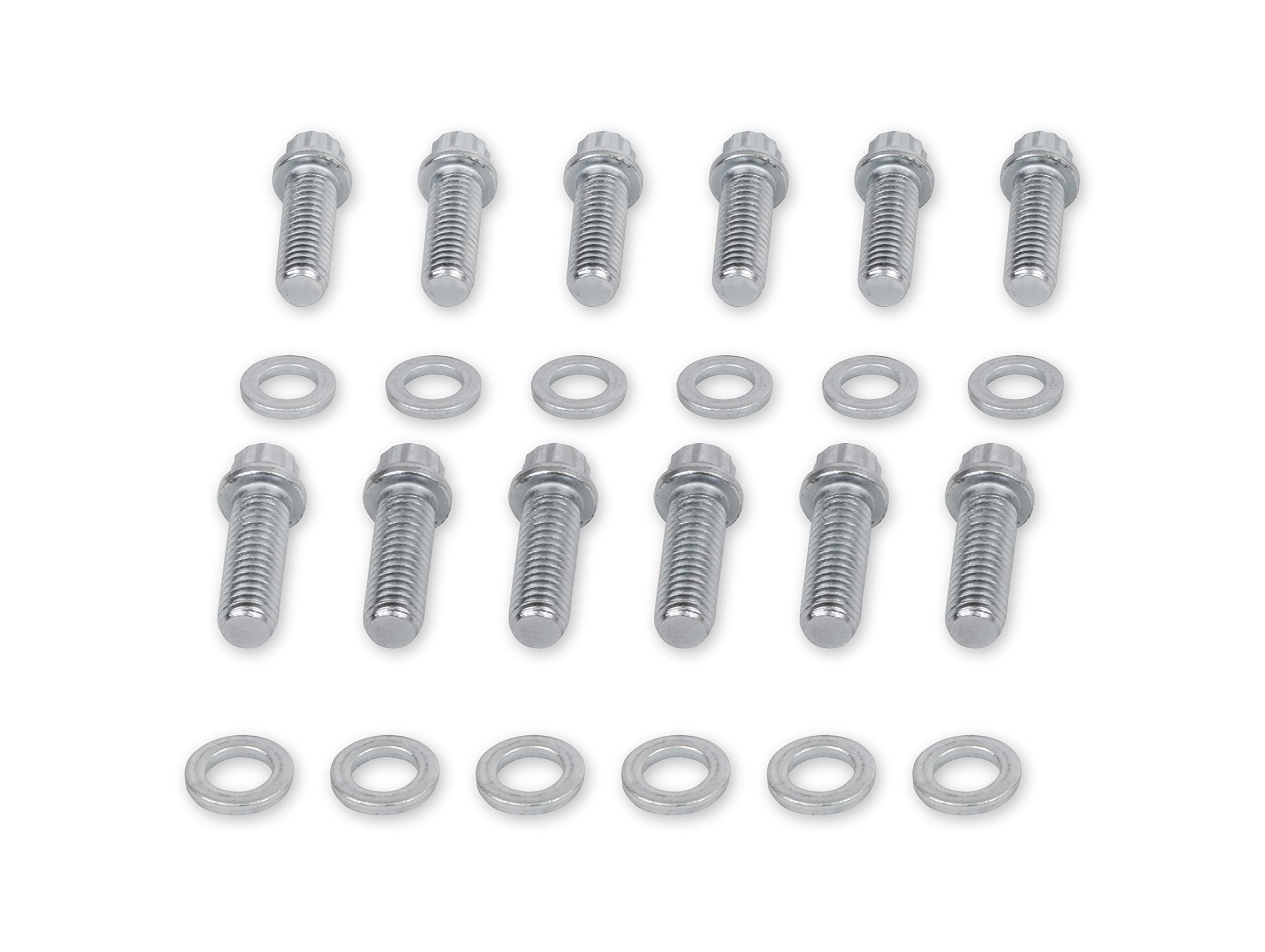 12 Pt Mr. Gasket Intake Manifold Bolt Kit Sb Chev, Silver