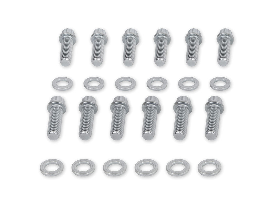 12 Pt Mr. Gasket Intake Manifold Bolt Kit Sb Chev, Silver