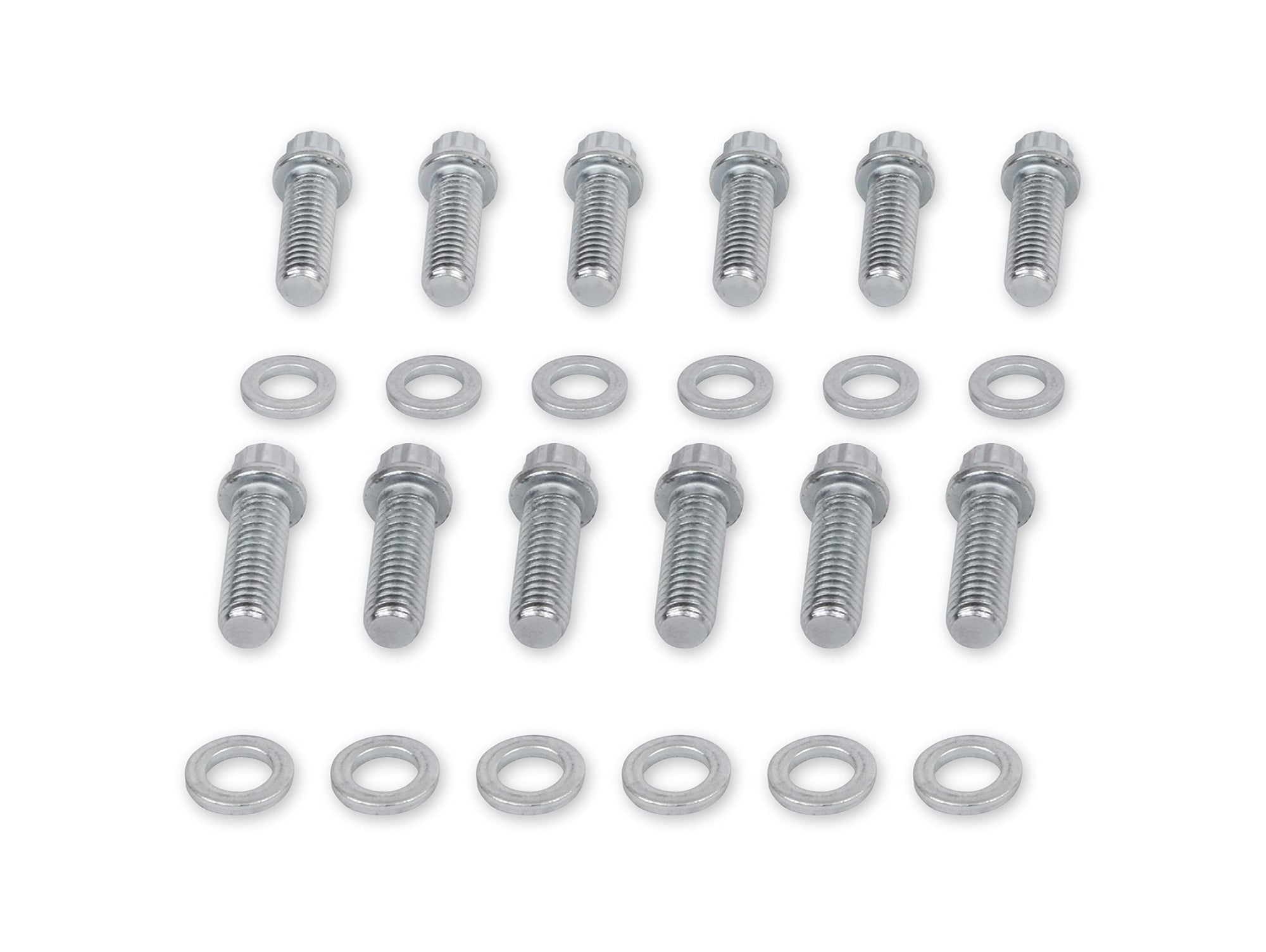 12 Pt Mr. Gasket Intake Manifold Bolt Kit Sb Chev, Silver