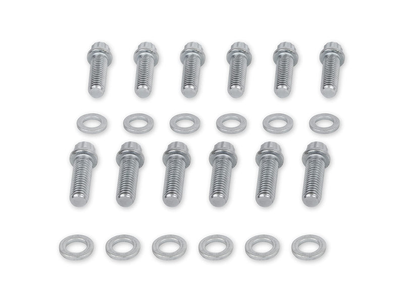 12 Pt Mr. Gasket Intake Manifold Bolt Kit Sb Chev, Silver