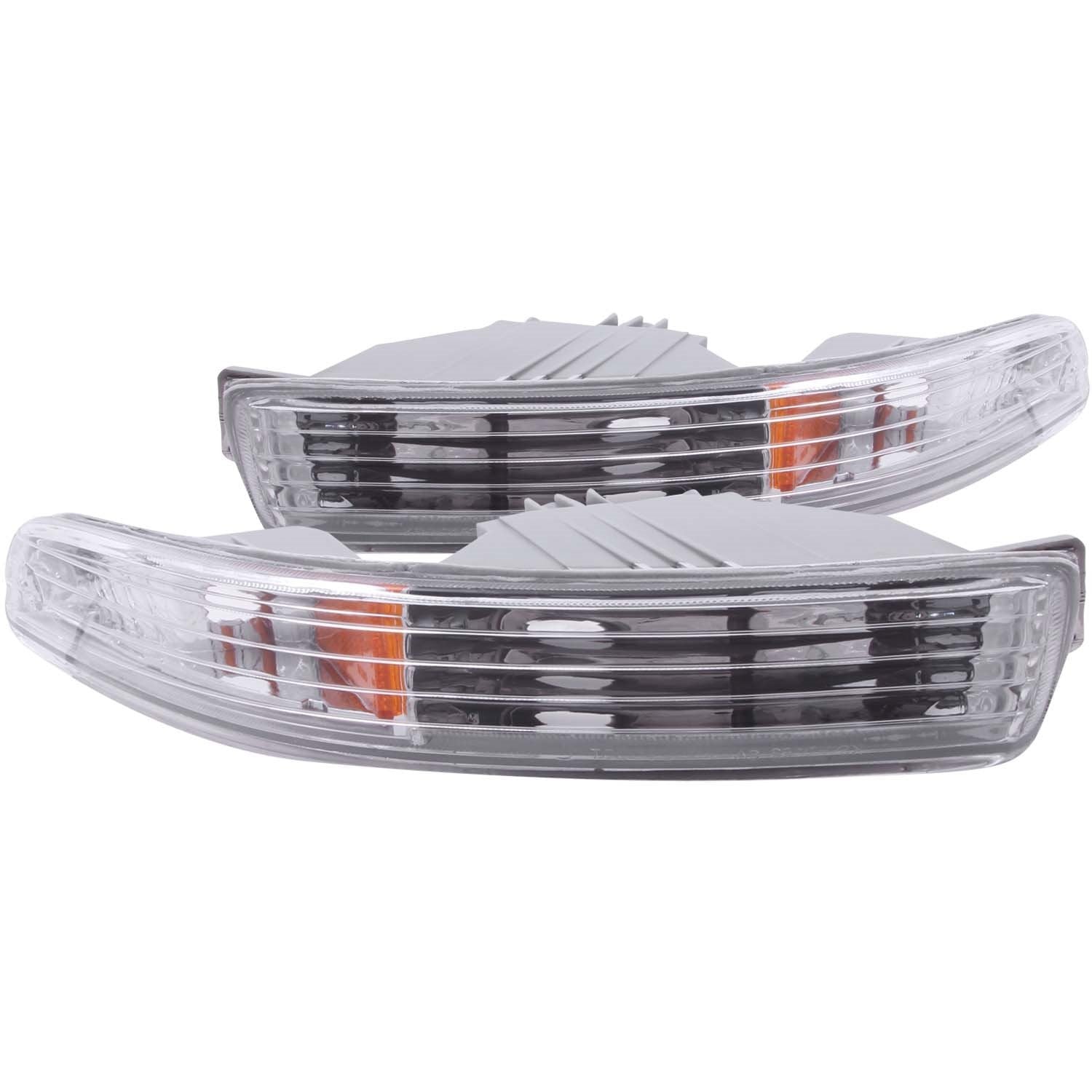Acura Integra Anzo USA 511020 Chrome Euro w/Amber Reflector Bumper Light Assembly - (Sold in Pairs)