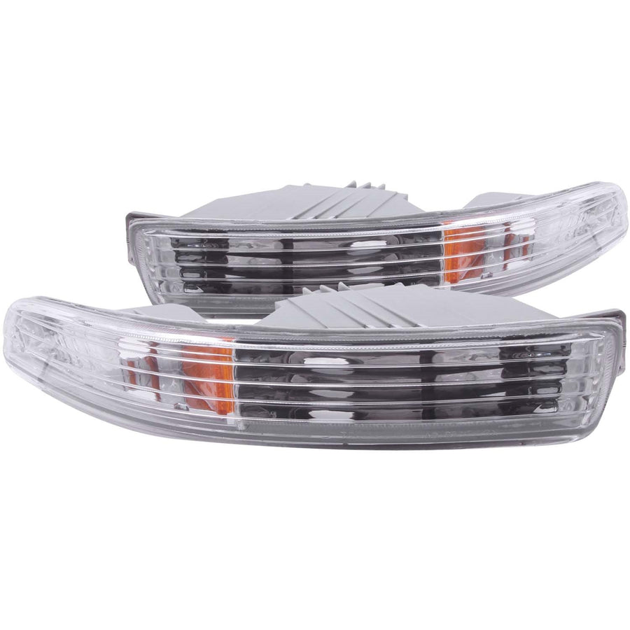 Acura Integra Anzo USA 511020 Chrome Euro w/Amber Reflector Bumper Light Assembly - (Sold in Pairs)