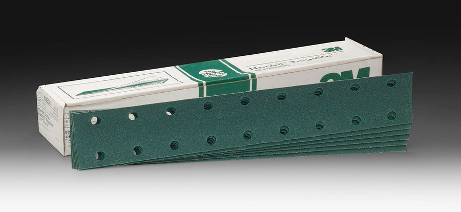 3M Hookit Green Corps Sheet, 00539, 80, 2-3/4 in x 16-1/2 in, 50 Sheets per Carton