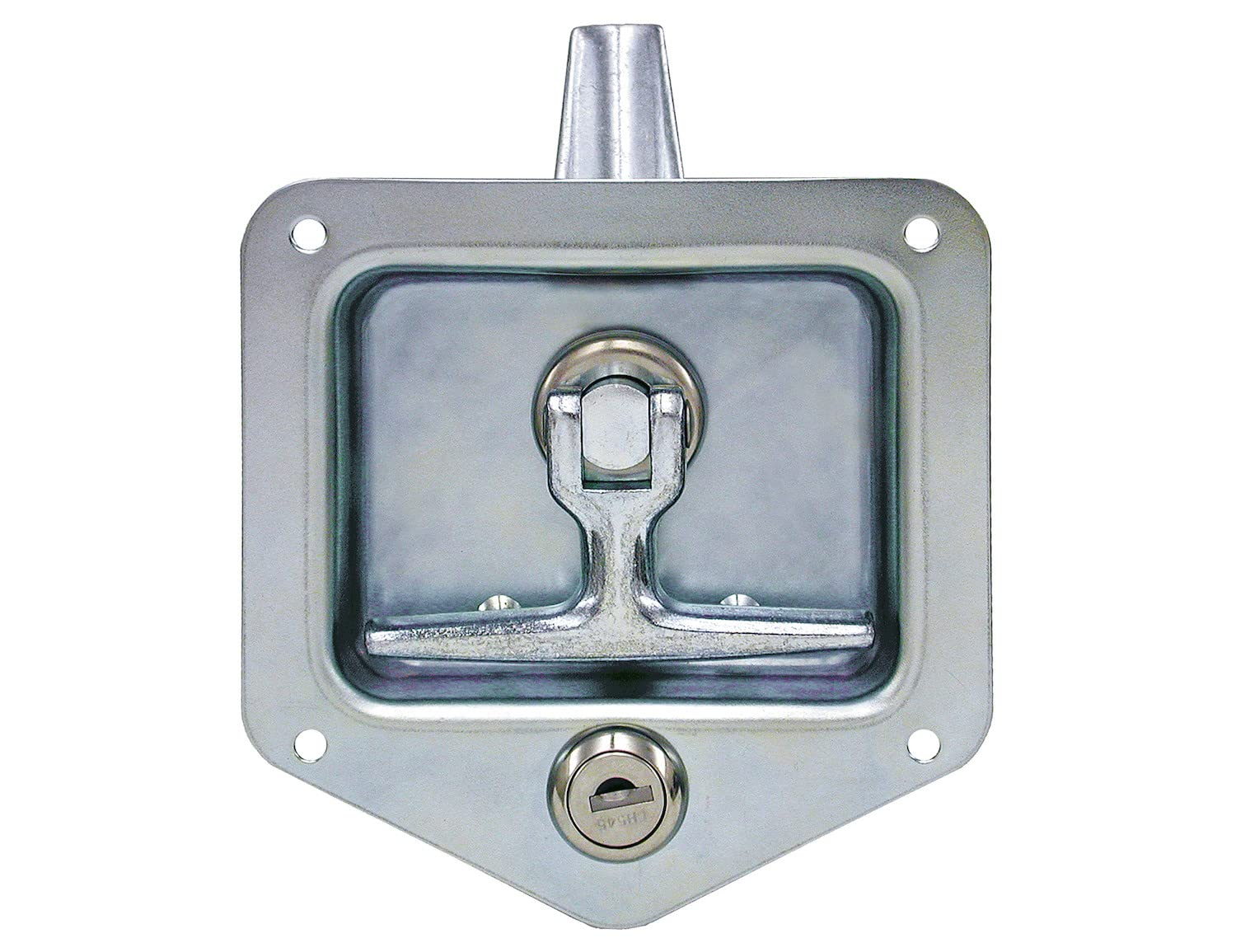 Buyers Products T-Handle L8815 Locking Single Point Latch With Gasket, With 2 Keys, Polished Stainless Steel, For Truck Bed Tool Boxes, Trailer Doors, RVs, Campers, Truck Cap Latch