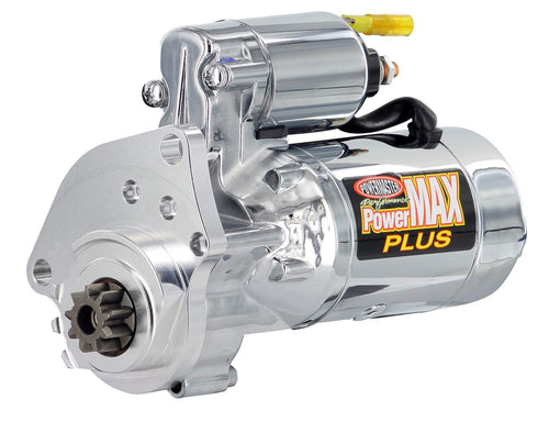 PowerMAX Plus Powermaster 19004-13 Starter (Mopar [SB & BB] w/billet Black Hemi V8 1965-'87 16:1 Chrome), 1 Pack