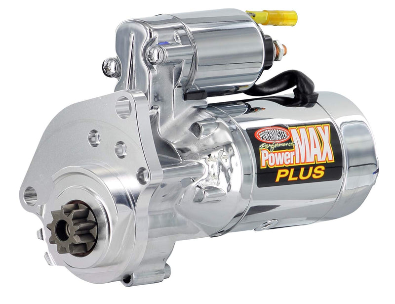 PowerMAX Plus Powermaster 19004-13 Starter (Mopar [SB & BB] w/billet Black Hemi V8 1965-'87 16:1 Chrome), 1 Pack