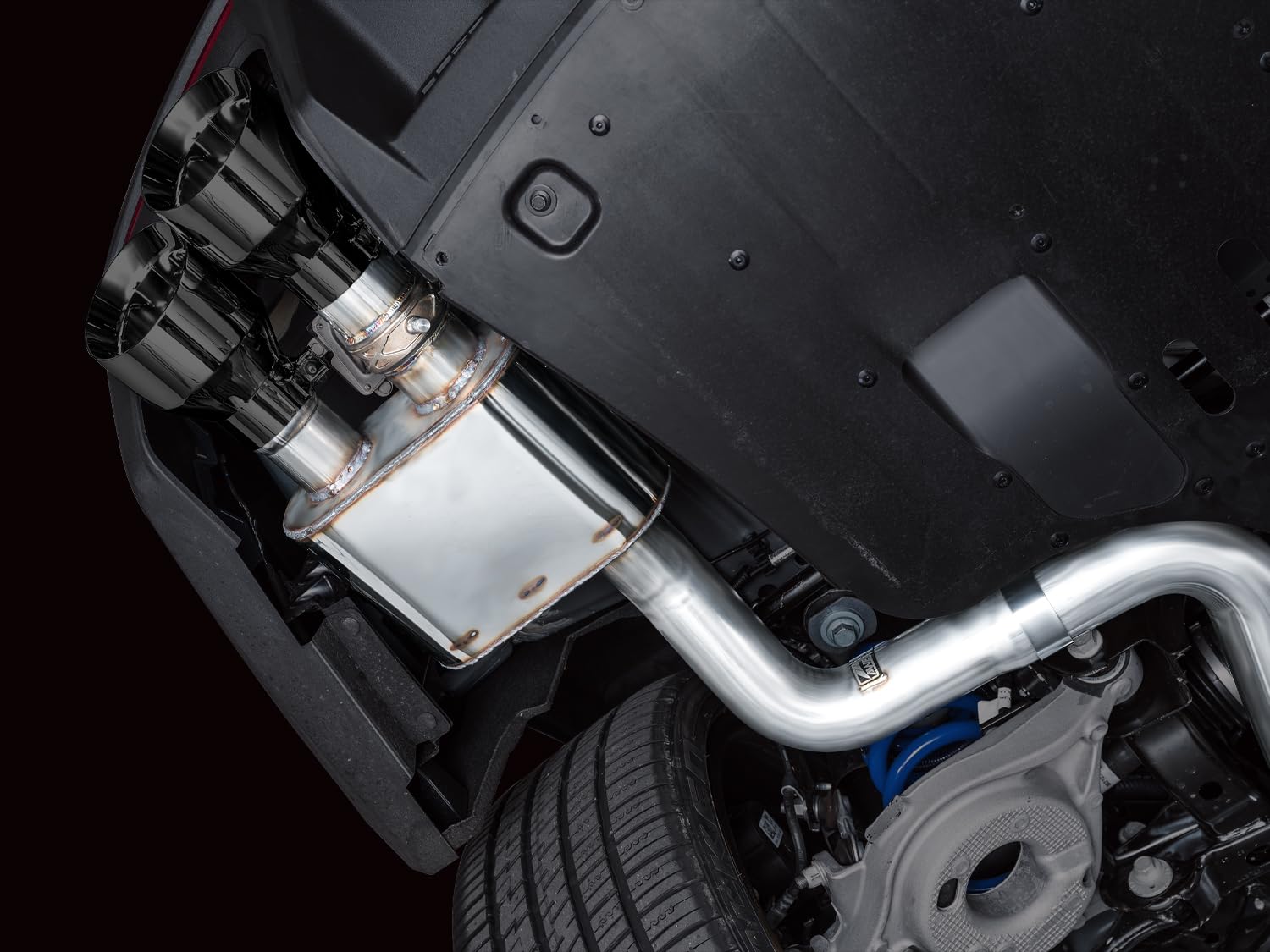 2024 Ford Mustang AWE Dark Horse S650 RWD Catback Exhaust with Quad Diamond Black Tips SwitchPath