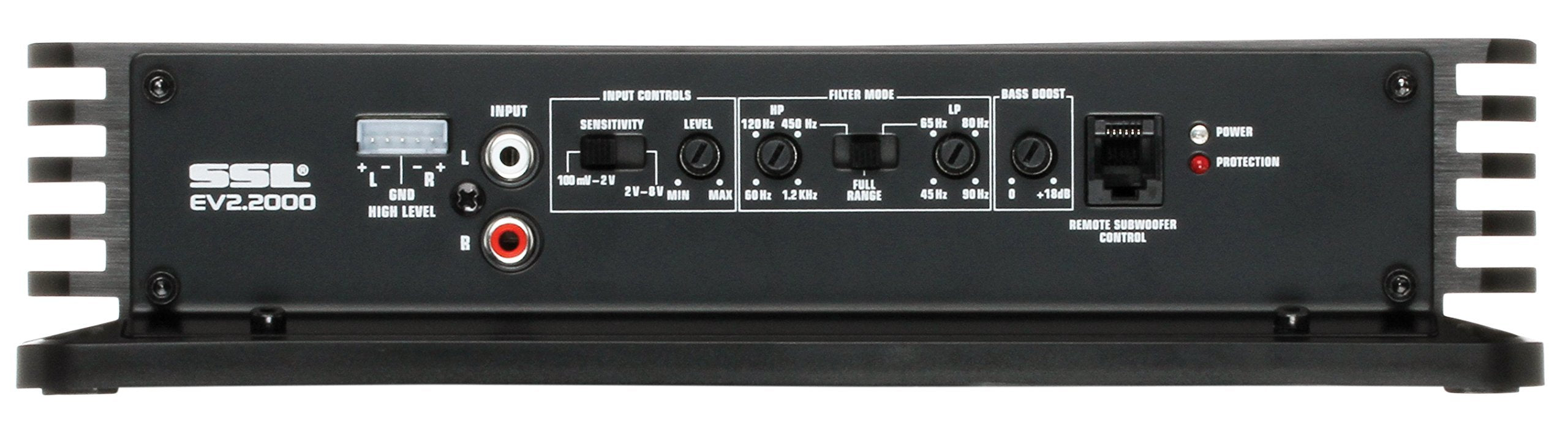 Evolution Sound Storm EV2.2000 2000 Watt, 2 Channel, 2 to 8 Ohm Stable Class A/B, Full Range, Bridgeable, MOSFET Car Amplifier with Remote Subwoofer Control