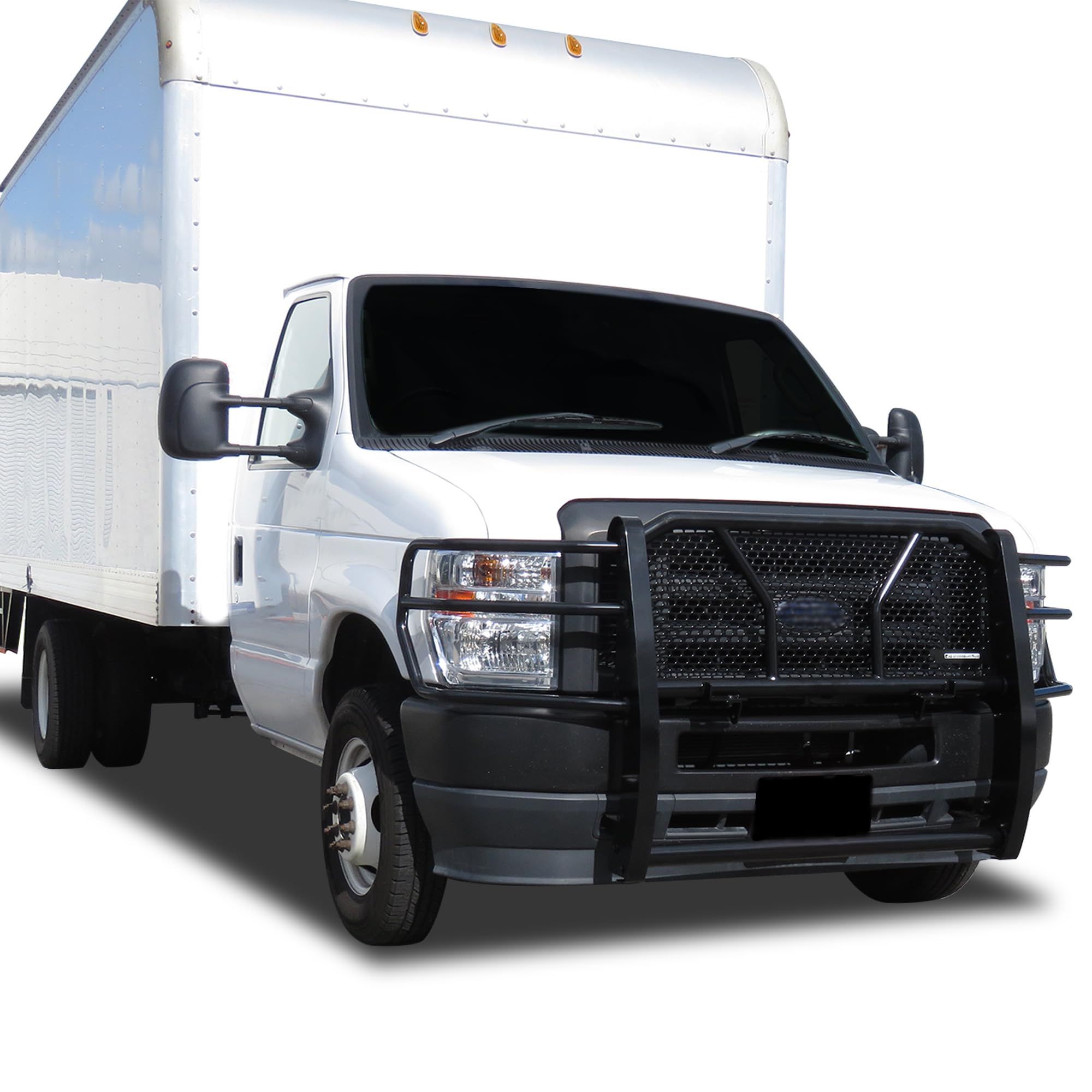 Heavy Duty Black Horse Rugged Grille Guard Modular Black Compatible with 2015-2025 Ford E-350/2015-2025 Ford E-450 -RU-FO350-B