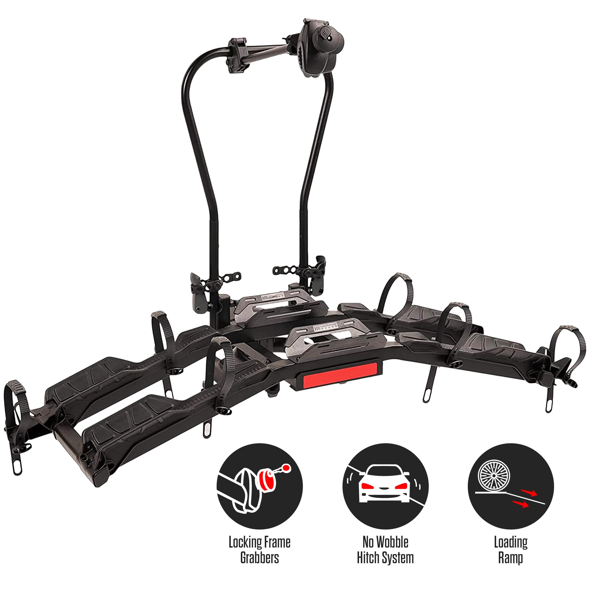 Destination E Hollywood Racks Hitch Bike Rack with Ramp for 2 Bikes up to 70 lbs Each - Secure, Lockable Electric Bike Rack - Premium, Foldable Bicycle Car Racks for Standard or E-Bikes