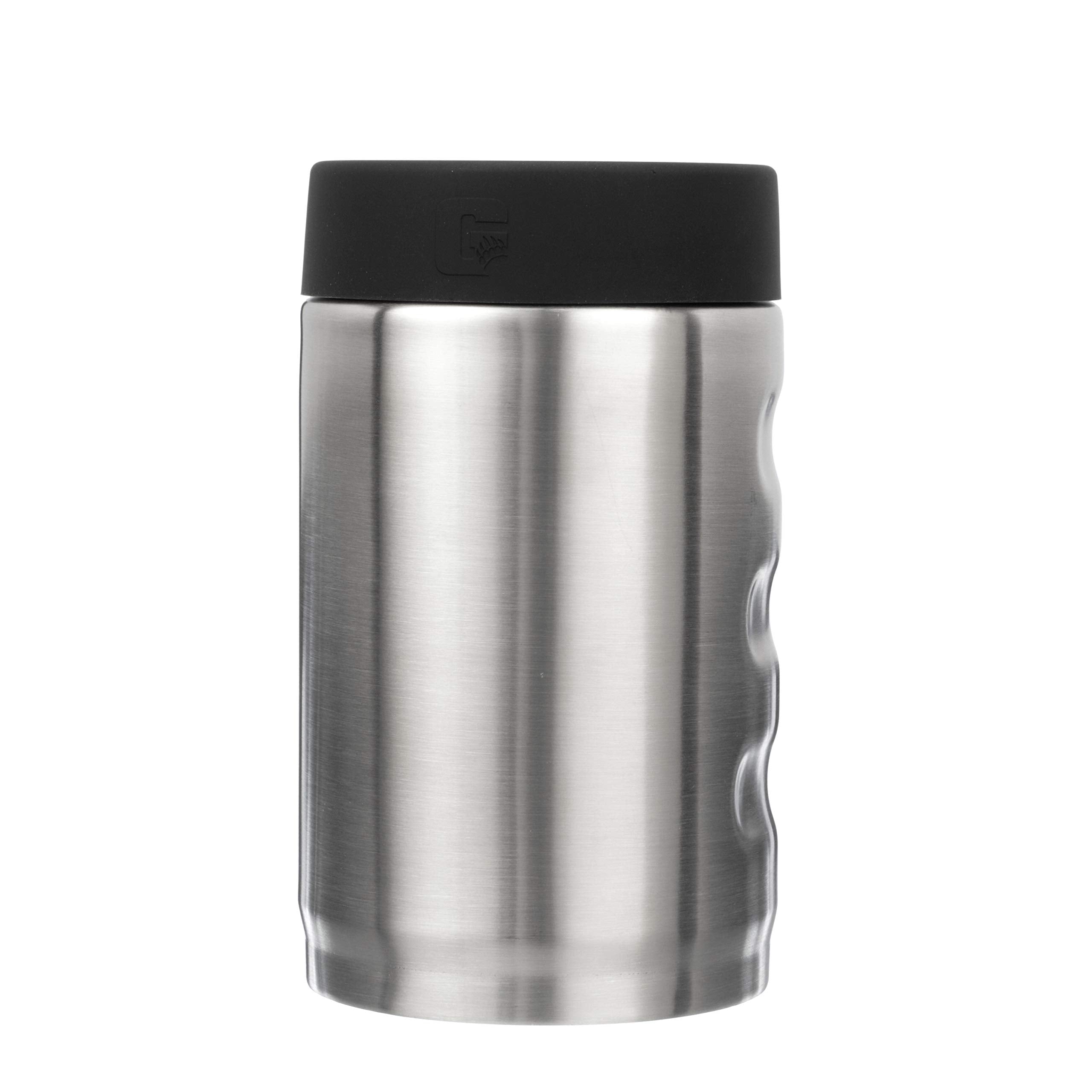 12 oz Grizzly Grip Can | Stainless Steel Vacuum Insulated Can Cooler | For 12 oz Regular Beer and Soda Cans Reusable Durable | Brushed Stainless