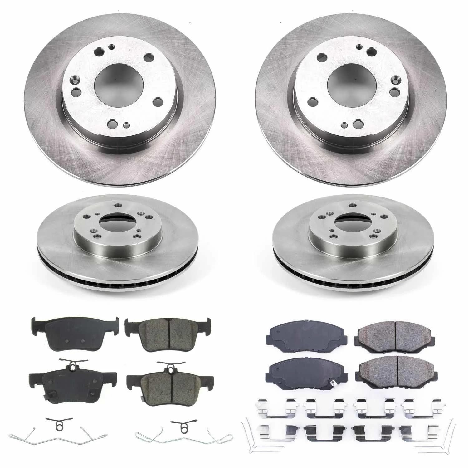 Power Stop KOE8620 Brake Kit-OE Front and Rear Brake Rotors & Ceramic Brake Pads For Honda Civic 2020-2021 [Model Specific]