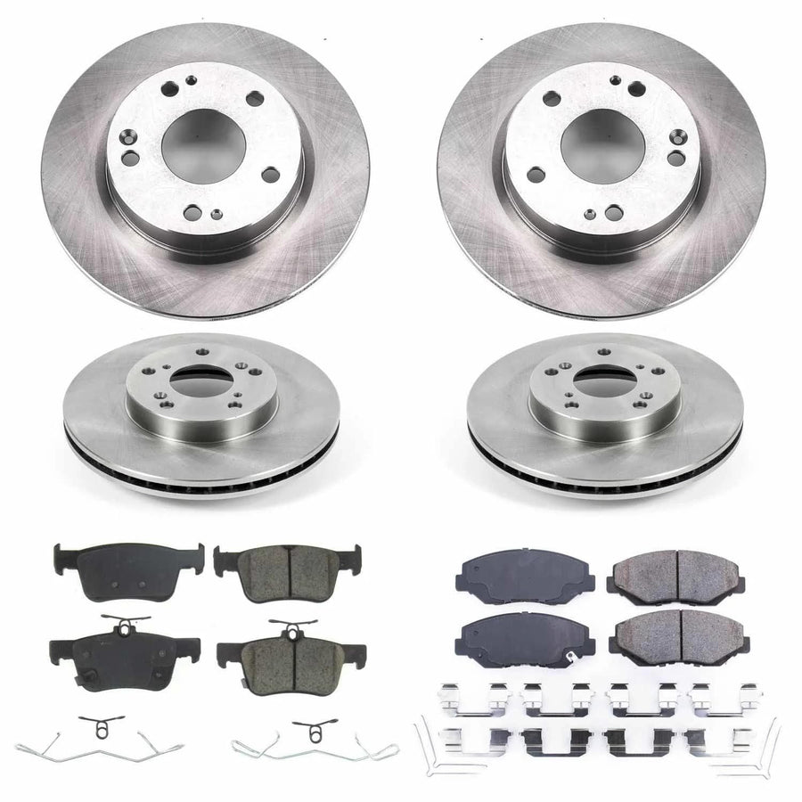Power Stop KOE8620 Brake Kit-OE Front and Rear Brake Rotors & Ceramic Brake Pads For Honda Civic 2020-2021 [Model Specific]